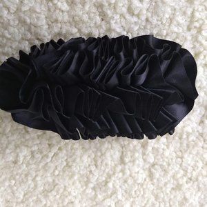 vintage 80s ruched black 'satiny' ribbon hair clip NWOT